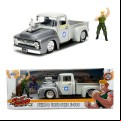 Street Fighter - Ford F-100 (1956) 1:24 With Guile Figure Hollywood Rides Diecast (Model Car)